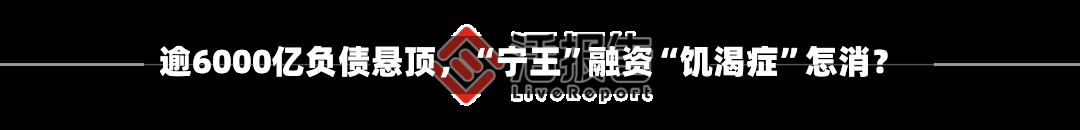 逾6000亿负债悬顶，“宁王”融资“饥渴症”怎消？