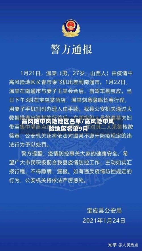高风险中风险地区名单/高风险中风险地区名单9月