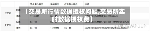 【交易所行情数据授权问题,交易所实时数据授权费】