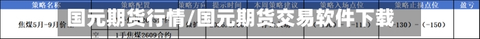 国元期货行情/国元期货交易软件下载