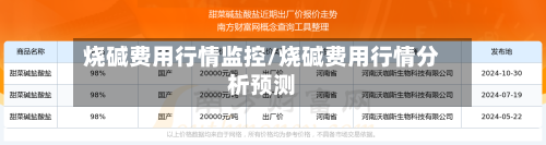 烧碱费用行情监控/烧碱费用行情分析预测