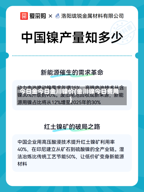今日金今日金川镍价(金川镍今日费用)