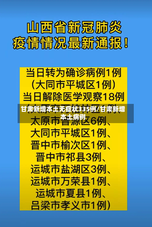 甘肃新增本土无症状335例/甘肃新增本土病例-第2张图片