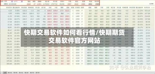 快期交易软件如何看行情/快期期货交易软件官方网站
