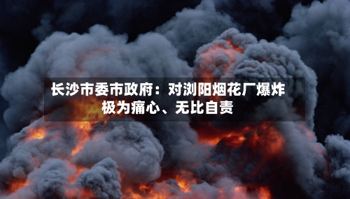 长沙市委市政府：对浏阳烟花厂爆炸极为痛心、无比自责