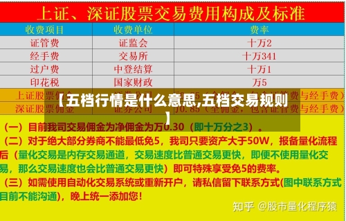 【五档行情是什么意思,五档交易规则】