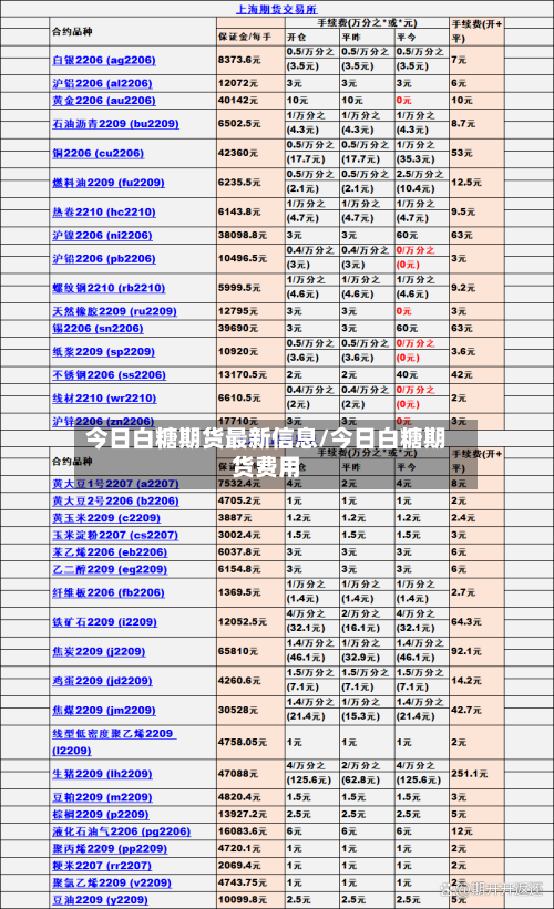 今日白糖期货最新信息/今日白糖期货费用