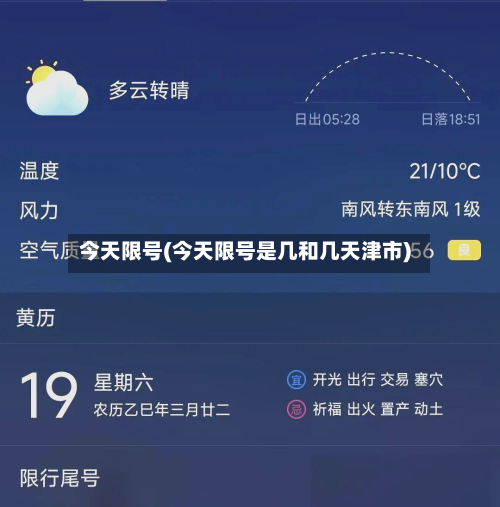 今天限号(今天限号是几和几天津市)