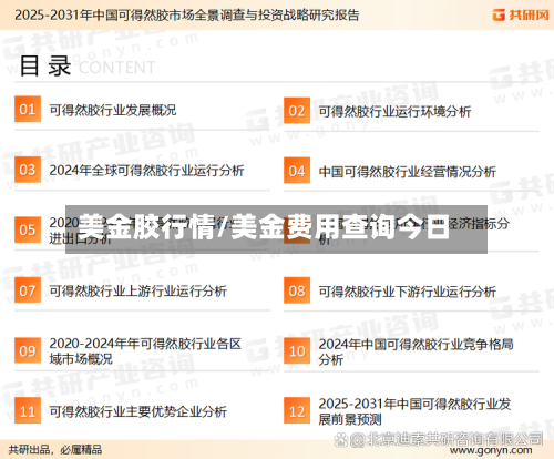 美金胶行情/美金费用查询今日