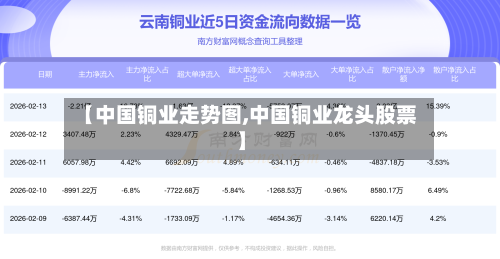 【中国铜业走势图,中国铜业龙头股票】-第2张图片