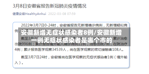 安徽新增无症状感染者8例/安徽新增一例无症状感染者是哪个市的-第2张图片