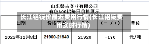 长江铝锭价最近费用行情(长江铝锭费用实时行情)