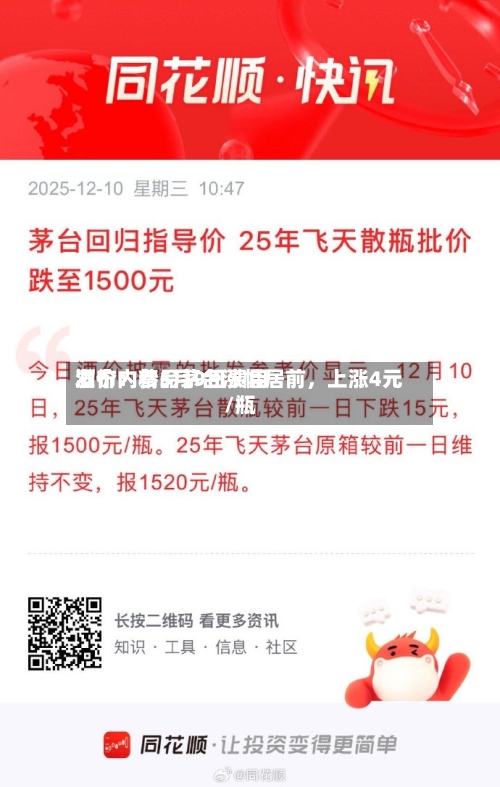 酒价内参5月9日费用发布：精品茅台涨幅居前	，上涨4元/瓶-第3张图片